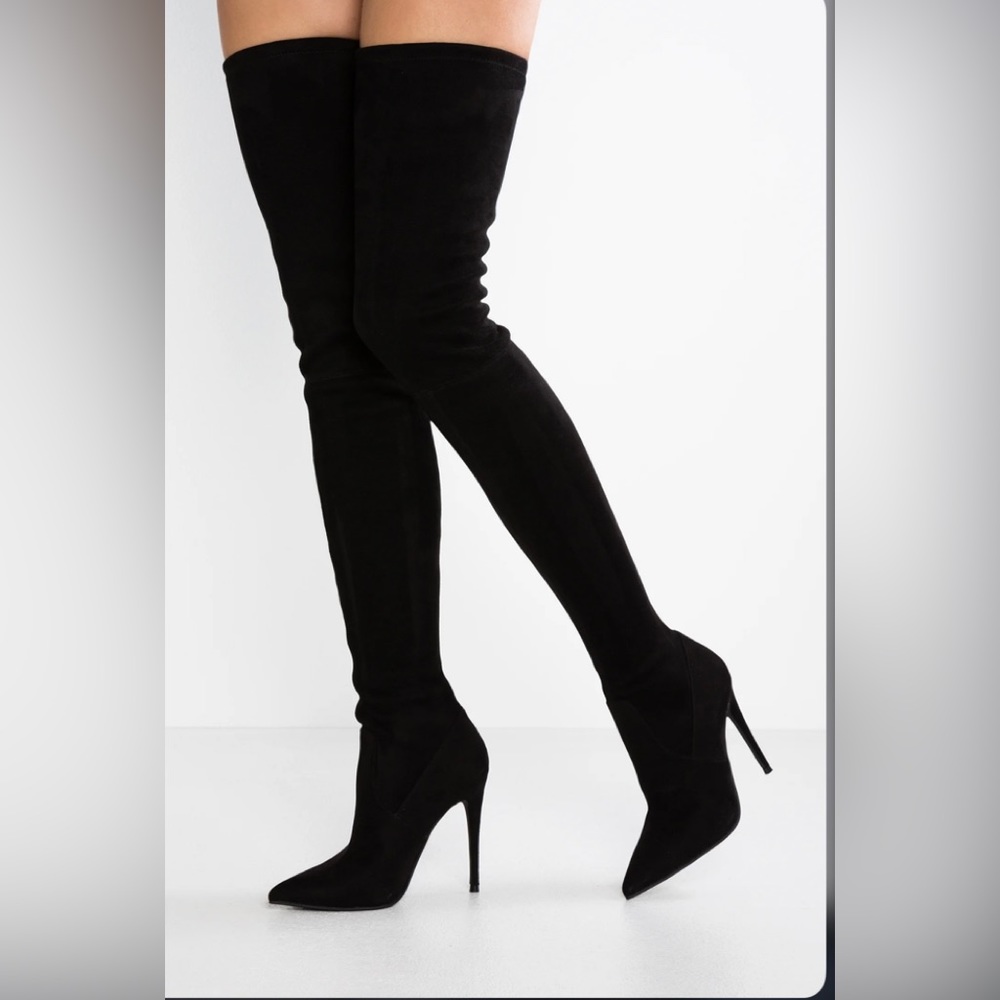 Steve Madden Black Thigh High Dominique Boots